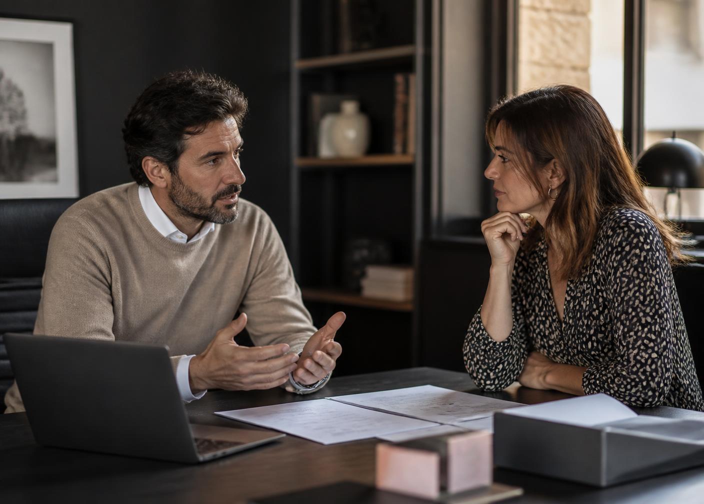 Leasing advisor discussing options with a business client