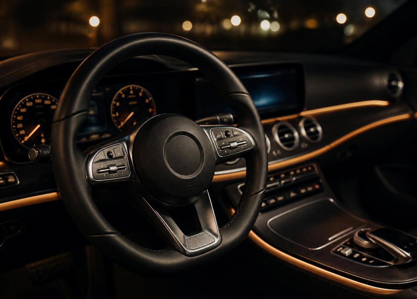 Interior detail of a modern company car